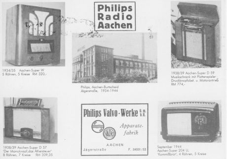 Radiogeräte der Philips-Werke in Aachen